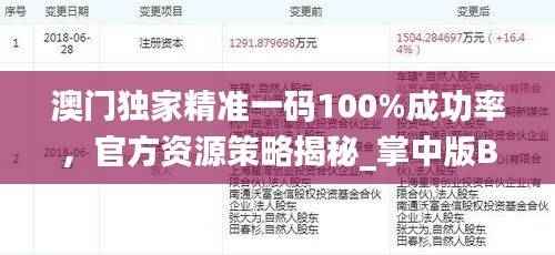 澳门独家精准一码100%成功率,官方资源策略揭秘_掌中版BGD682.85