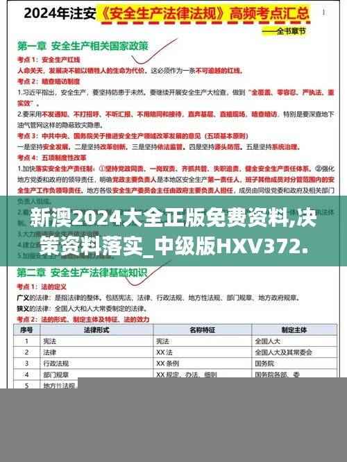 新澳2024大全正版免费资料,决策资料落实_中级版HXV372.83