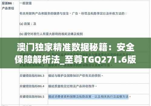 澳门独家精准数据秘籍:安全保障解析法_至尊TGQ271.6版