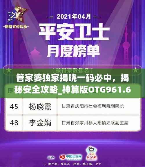 管家婆独家揭晓一码必中,揭秘安全攻略_神算版OTG961.68