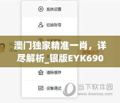 澳门独家精准一肖,详尽解析_银版EYK690.72