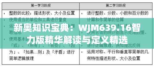 新奥知识宝典:WJM639.16智力版精华解读与定义精选