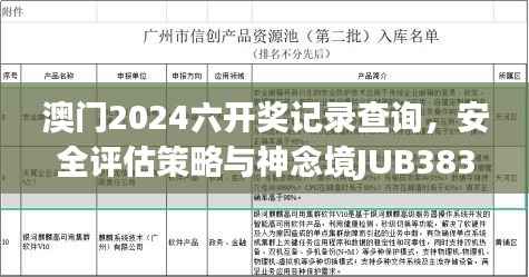 澳门2024六开奖记录查询，安全评估策略与神念境JUB383.51