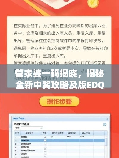 管家婆一码揭晓,揭秘全新中奖攻略及版EDQ926.47详解