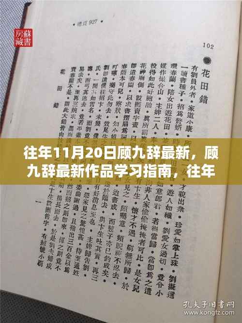 往年11月20日顾九辞最新作品学习指南与跟进掌握策略