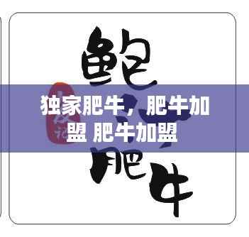 独家肥牛,肥牛加盟 肥牛加盟