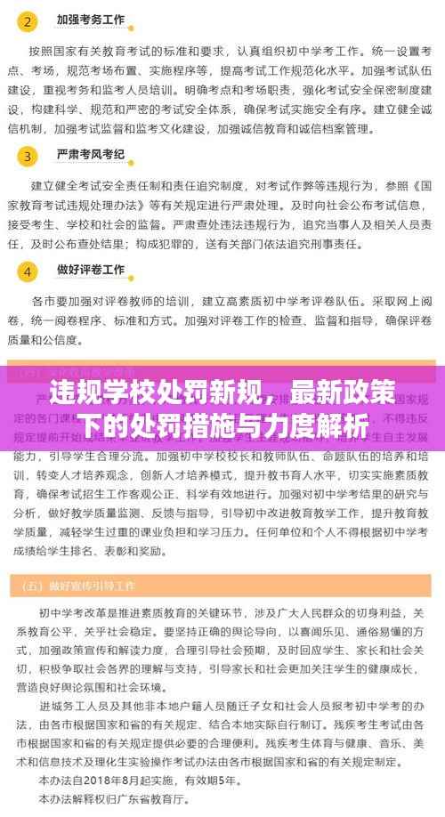 违规学校处罚新规，最新政策下的处罚措施与力度解析