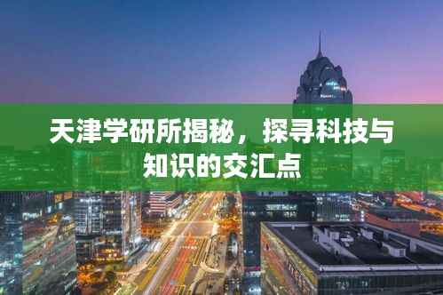 天津学研所揭秘,探寻科技与知识的交汇点