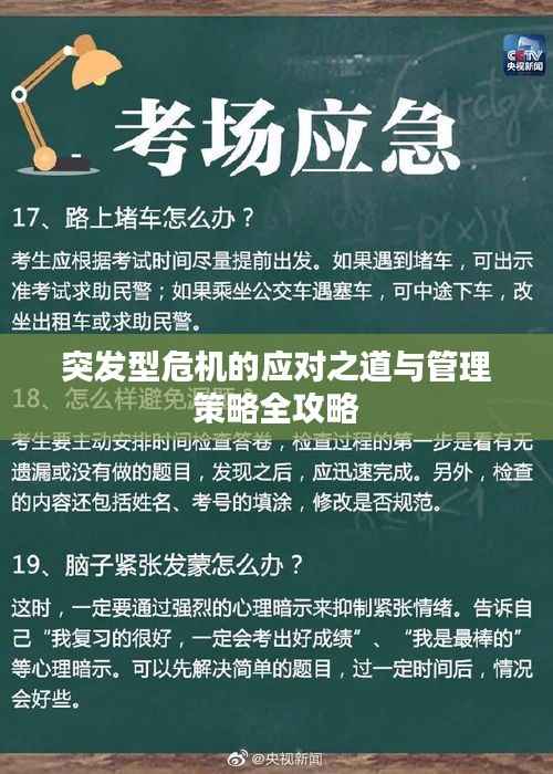 突发型危机的应对之道与管理策略全攻略